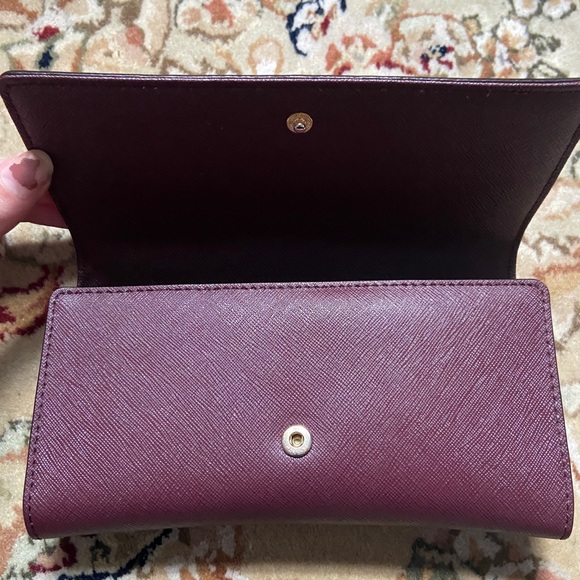 Kate Spade Burgundy Saffiano Leather Wallet - Picture 3 of 9